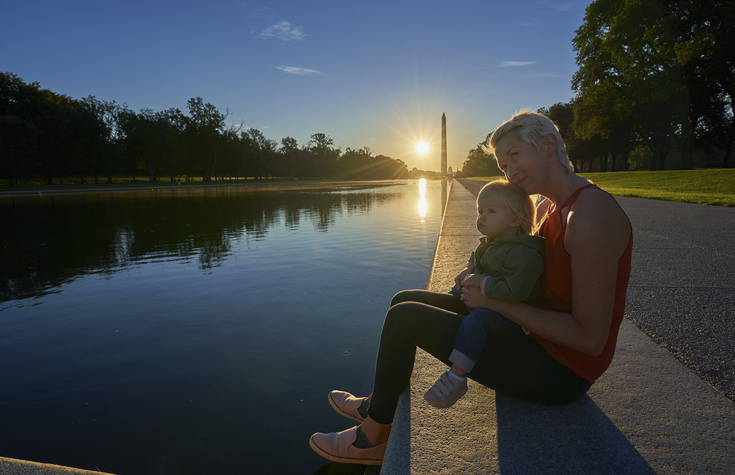 Mother with Toddler Daughter in Washington DC