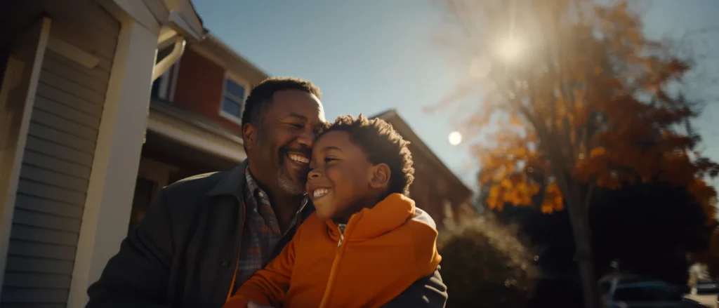 grandparent with child smiling