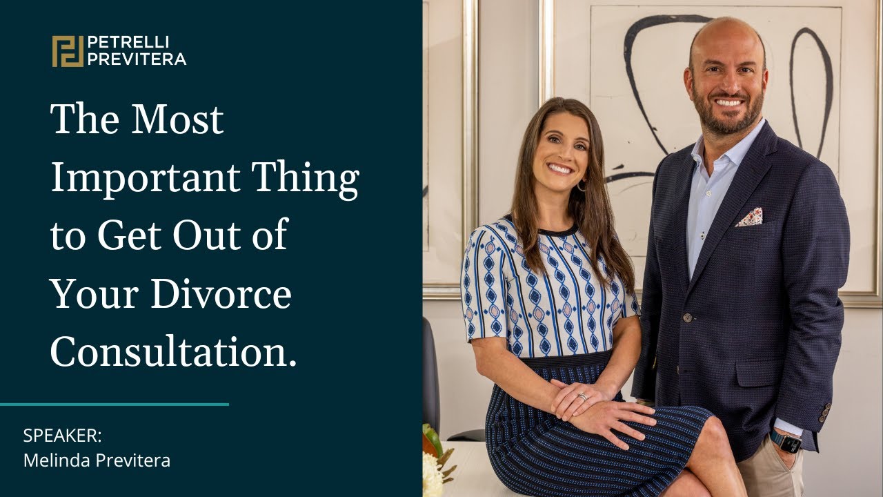 video cover that reads "the most important think to get out of your divorce consultation"